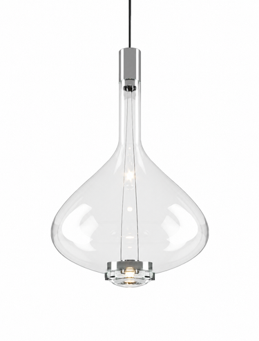 Lodes Sky-Fall crystal teardrop-shaped blown-glass LED pendant light in clear finish