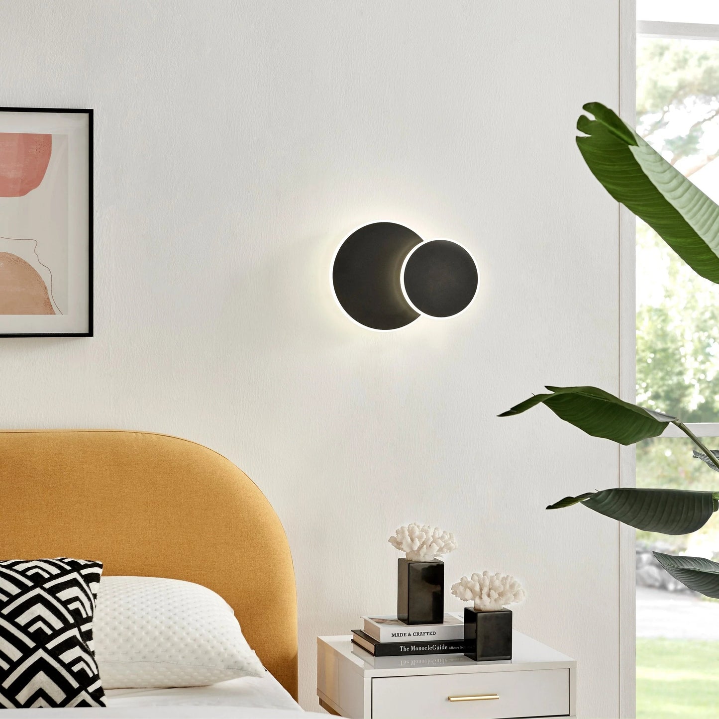 Eclipse Two Circle Wall/Ceiling Light Black - Smart Light 3