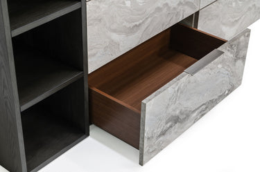 Nova Domus Maranello Grey Wash & Faux Marble Dresser