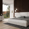 Nova Domus Marbella Italian White Marble Bed with 2 Nightstands