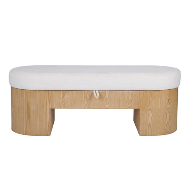 TOV Poppi 49" Cream Performance Fabric Storage Bench, image 1