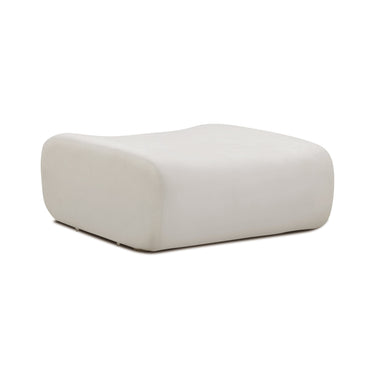 TOV Zenith Contract-Grade Upcycled Fabric Ottoman, Cream option, image 1