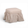 TOV Gertrude Striped Performance Linen Skirted Ottoman, Brown option, image 3