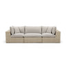 TOV Cali 120" Performance Fabric & Wicker Outdoor Sofa, Grey / Natural option, image 1