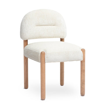 TOV Bruno Thick Performance Chenille Arched Back Dining Chair, Cream option, image 1