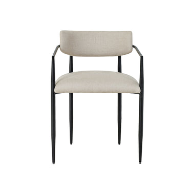 TOV Forte Cream Linen Forged Iron Dining Chair, image 1