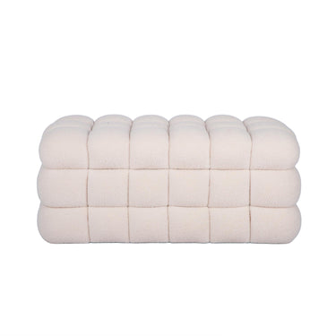 TOV Anita 39" Faux Shearling Storage Bench With Reversible Tray Top, Cream option, image 1