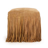 TOV Daphne Square Suede Fringe Ottoman, Saddle Brown option, image 1