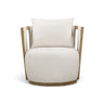 TOV Paolo Cream Upcycled Basketweave Fabric Outdoor Accent Chair, image 2