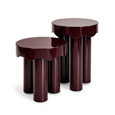 TOV Casper High Gloss Nesting Side Table Set, Burgundy option, image 1