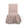 TOV Gertrude Striped Performance Linen Skirted Dining Chair, Brown option, image 1