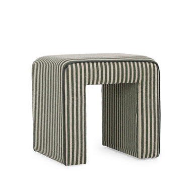 TOV Byron Square Cotton Jute Ottoman, Green option, image 1