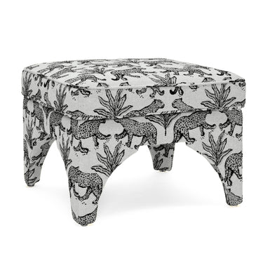 TOV Raji Leopard Performance Jacquard Ottoman, Taupe option, image 1