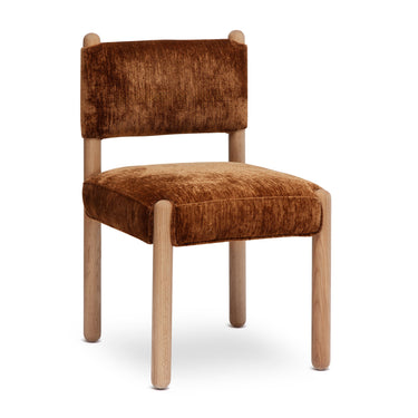 TOV Bruno Thick Performance Chenille Straight Back Dining Chair, Bronze option, image 1