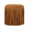 TOV Daphne Round Suede Fringe Ottoman, Cognac option, image 1