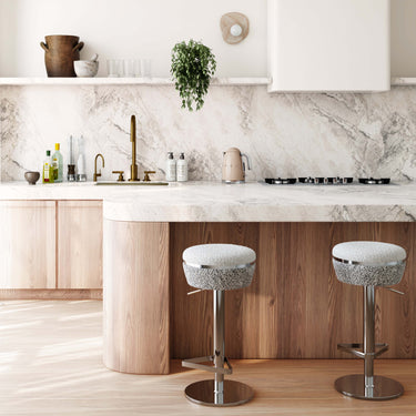 TOV Astro Performance Vegan Leather Adjustable Stool, White/Grey option, image 2