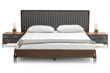 Nova Domus Metcalf Walnut & Grey Bed