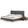 Nova Domus Metcalf Walnut & Grey Bed with Two Nightstands
