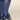 Midnight blue ceramic glaze and brushed nickel base detail on Elijah lamp