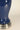 Midnight blue ceramic glaze and brushed nickel base detail on Elijah lamp