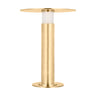Miguel 10in portable LED table lamp in antique brass finish, modern bistro style.