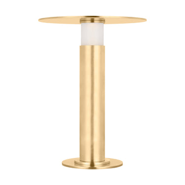 Miguel 10in portable LED table lamp in antique brass finish, modern bistro style.