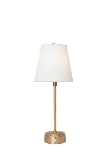 Mini Cordless Buffet Lamp Antique Brass on dining table