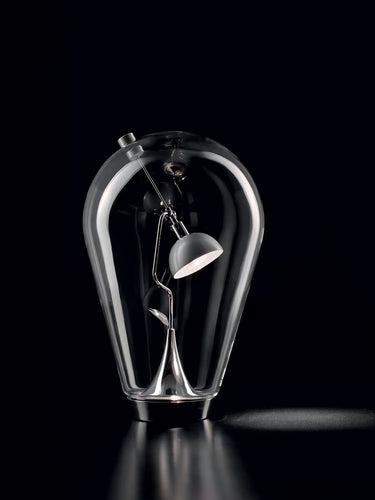 Modern Italian crystal LED table lamp with dimmer for bedroom or office