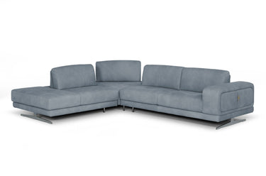 Lamod Italia Mood Blue Leather Left Facing Sectional Sofa