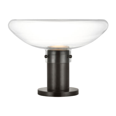 Morgan 16 inch fully dimmable table lamp with clear Italian glass and bronze finish by Visual Comfort