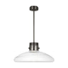 Morgan 22" LED Pendant Light – Clear Glass & Bronze Finish by Visual Comfort