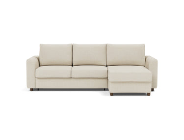 Neah sleeper upholstered in Halifax Shell, studio shot