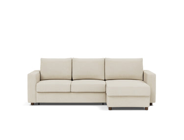 Neah sleeper upholstered in Halifax Shell, studio shot