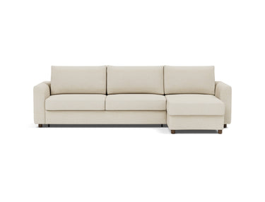 Neah sleeper upholstered in Halifax Shell, studio shot