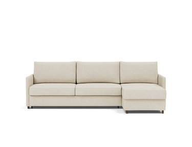 Neah sleeper upholstered in Halifax Shell, studio shot