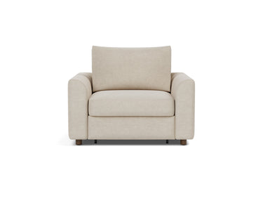 Neah sleeper upholstered in Phobos Latte, studio shot