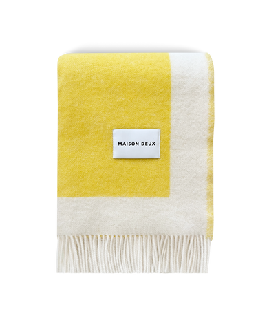 Yellow, Green & Lilac Color Block No. 2 Blanket by Maison Deux, photo 1