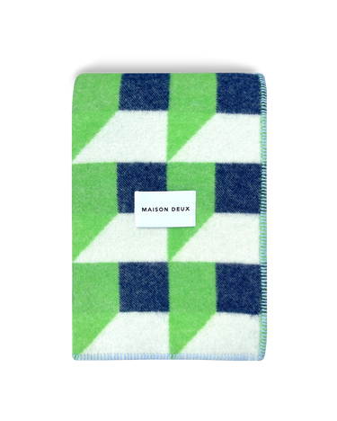 Apple & Navy Cubics Blanket by Maison Deux, photo 1