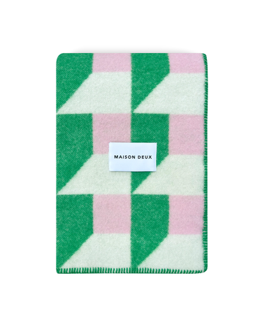 Grass & Pink Cubics Blanket by Maison Deux, photo 1