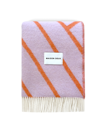 Lilac & Orange Lines Blanket by Maison Deux, photo 1