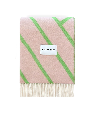 Pink & Apple Lines Blanket by Maison Deux, photo 1