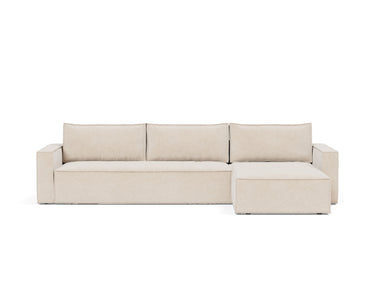Newilla sleeper upholstered in Adario Basmati, studio shot