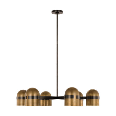 Octavia 36 inch bronze and brass chandelier by AVROKO for Visual Comfort for modern luxury dining room