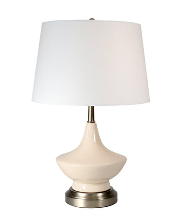 Oliver Ivory Cordless Table Lamp in Brushed Nickel - Hospitality Lighting