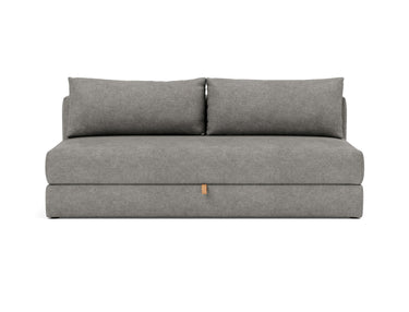 Osvald sleeper upholstered in Avella Warm Grey, studio shot