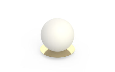 8-inch, Brass Bola Sphere Table Lamp by Pablo Designs, studio photo