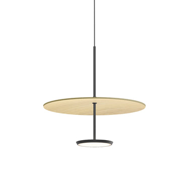 18", Matte Black with Oak Sky Dome Wood Pendant by Pablo Designs, studio photo