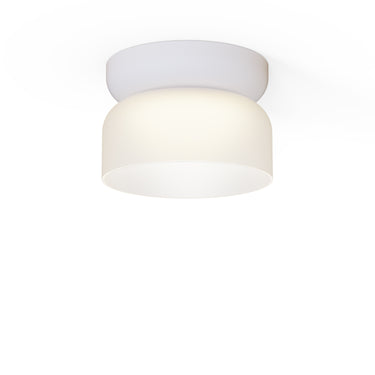 Etched White, White Totem Mini Flush Mount by Pablo Designs, studio photo