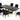 AX Padua Large Black Crocodile & Rosegold Dining Table