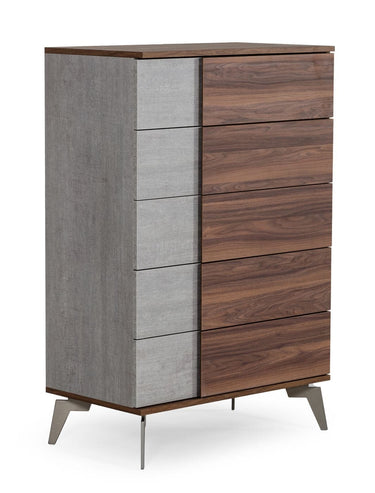 Nova Domus Palermo Italian Faux Concrete & Walnut Chest